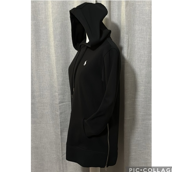 Like New-Worn 1X-RL Polo-Hooded Sweatshirt-XS-Black-Side Zippers-Longer Length - Picture 3 of 16